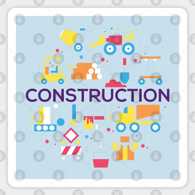 construction concept Sticker by Mako Design 